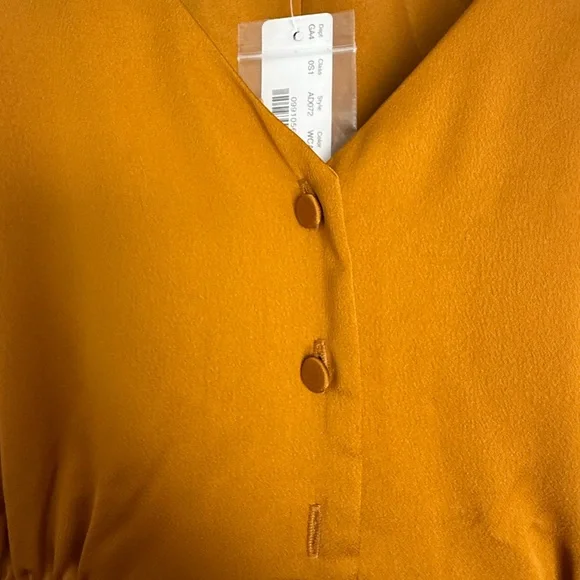J. Crew NTW Button-Front A-line Midi Dress in Mustard sz 12 - Picture 6 of 11